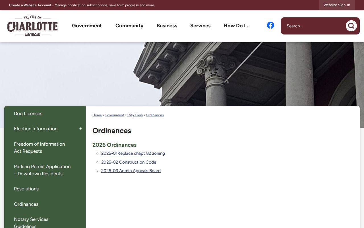 Charlotte court records ordinance archive