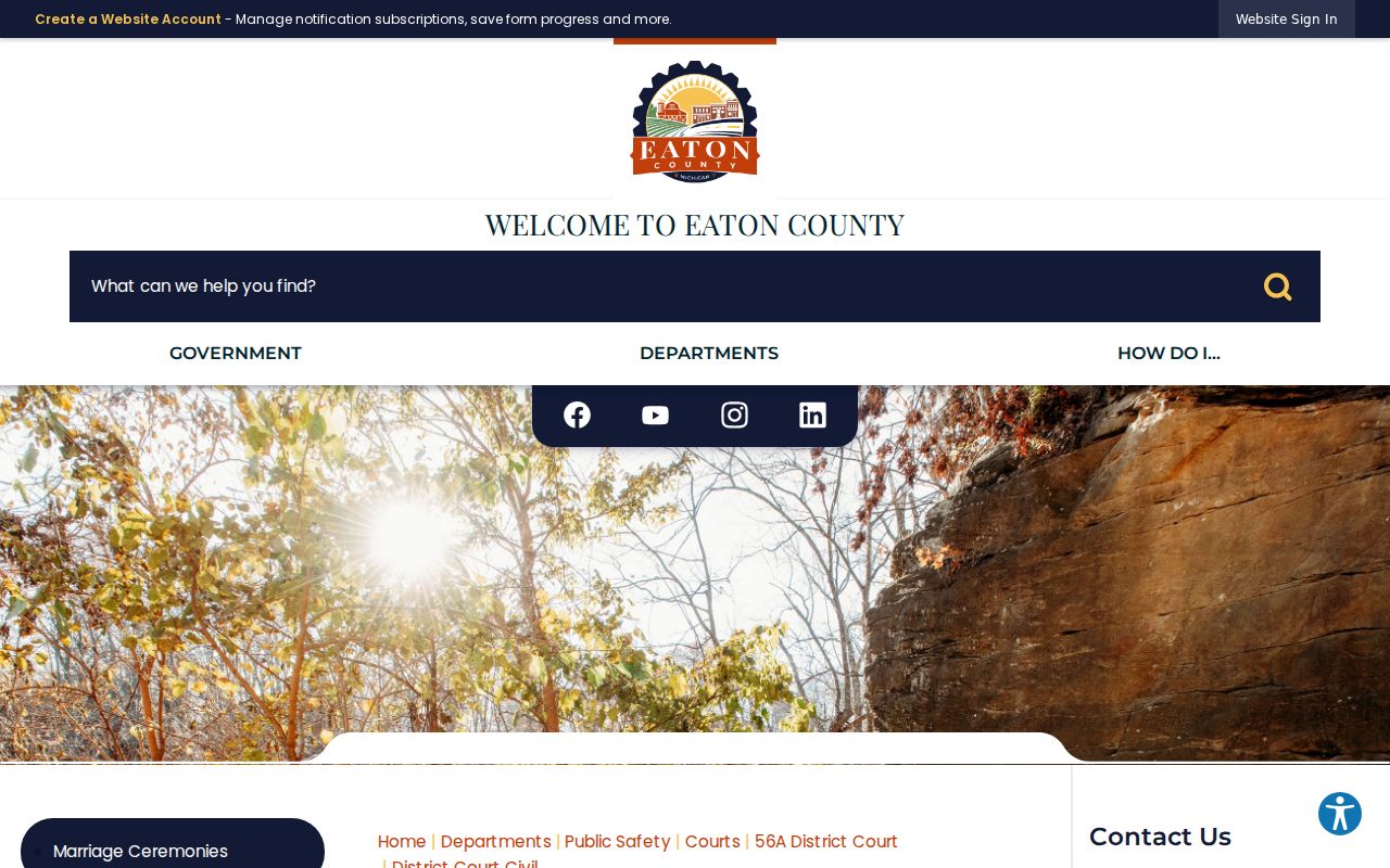 Eaton County civil court docket source for District Civil information