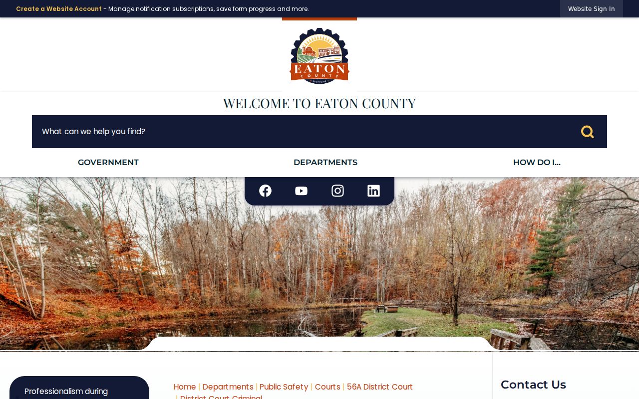 Eaton County criminal court docket information from the District Criminal office