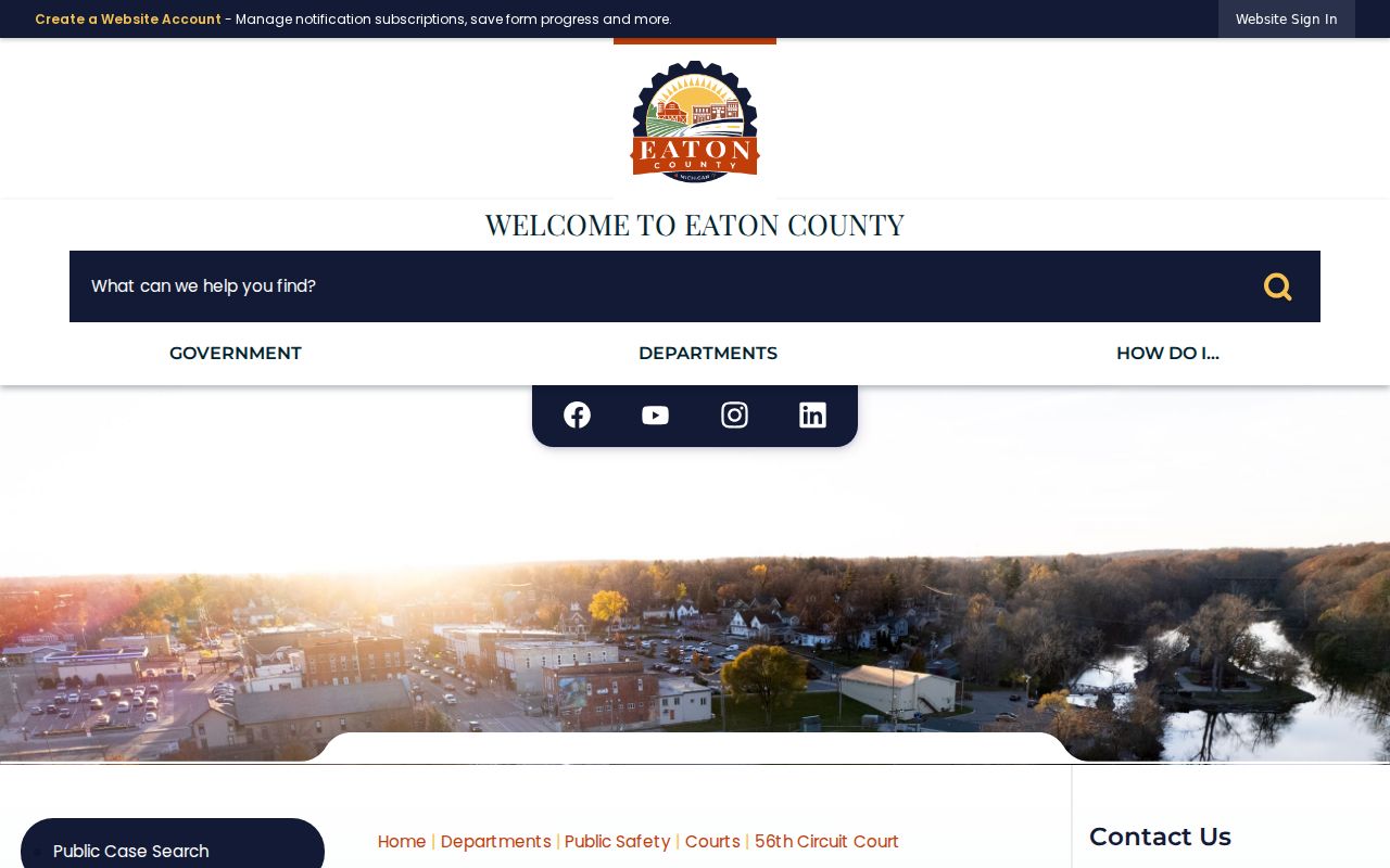 Eaton County court docket information on the 56th Circuit Court page