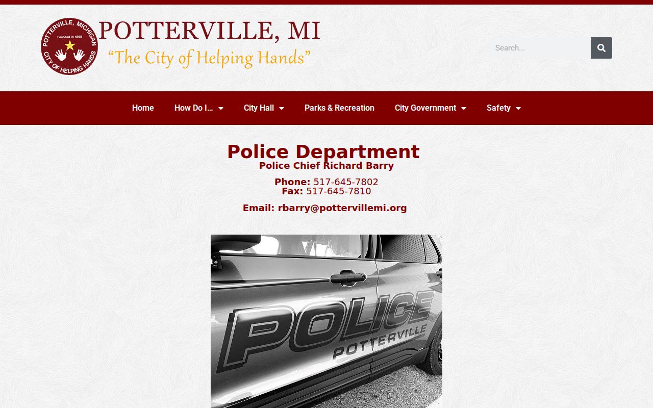 Potterville court records context showing official Police Department source