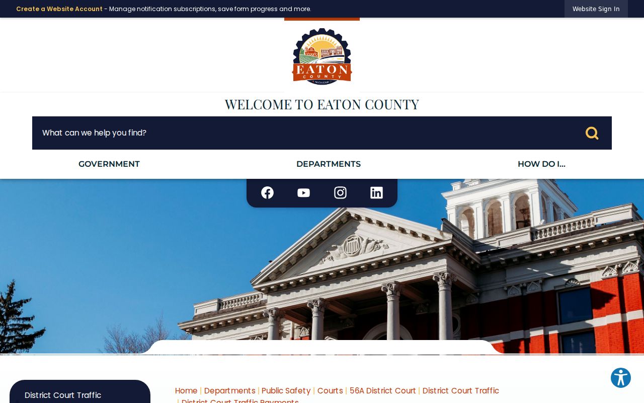 Eaton County traffic court records payment instructions