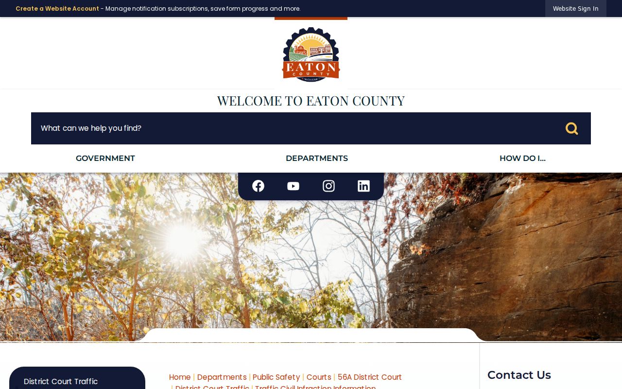 Eaton County traffic court records citation response choices